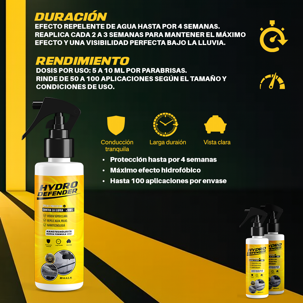 HYDRO+ | REPELENTE ANTI-LLUVIA 100% EFECTIVO