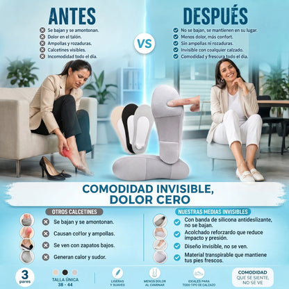SUAVEPASO™ -  Medias invisibles con soporte plantar