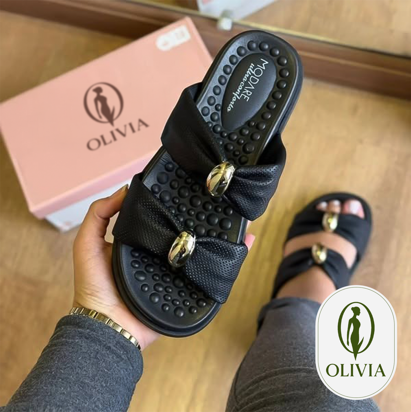 DORATTA CONFORT™- Sandalias con anillo dorado para mujer