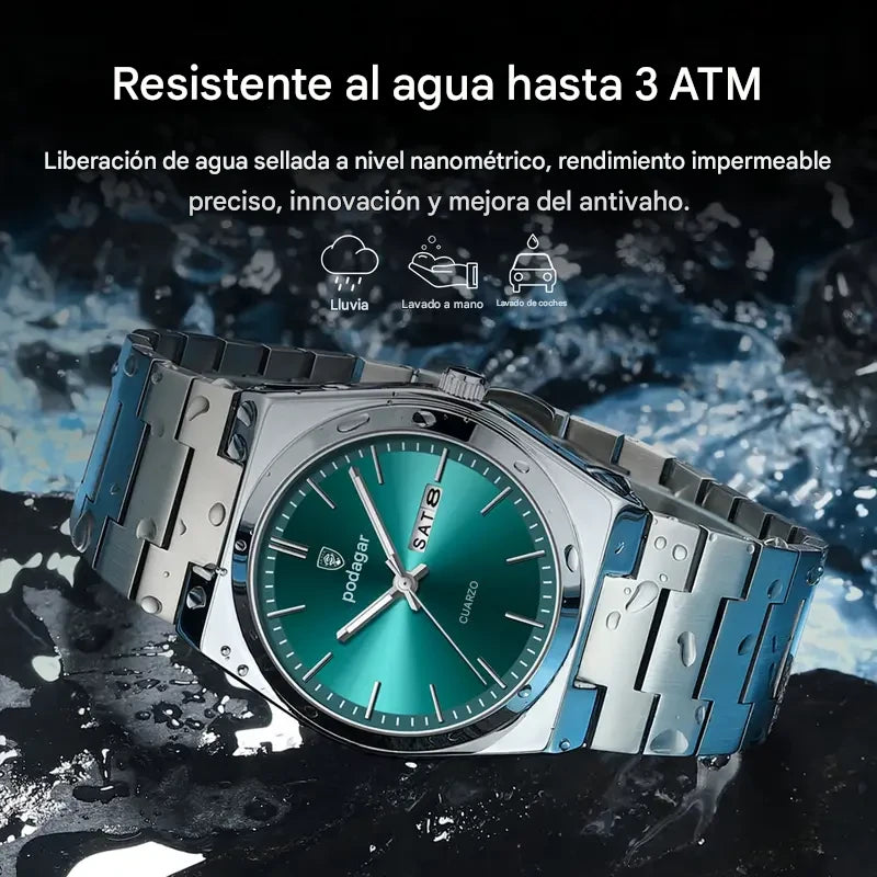 POEDAGAR EMERALD - Reloj moderno con acabado profesional