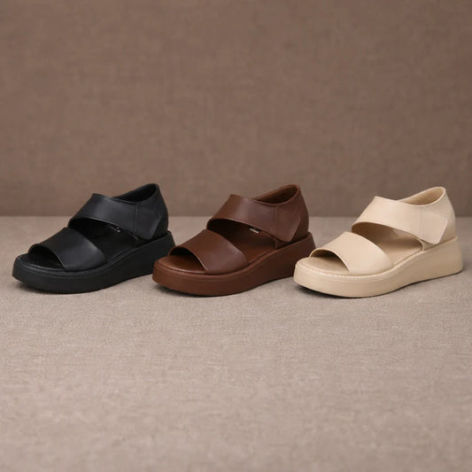 THALIA - Sandalias de plataforma + plantilla acolchada para mujer con broche. (Tik Tok)