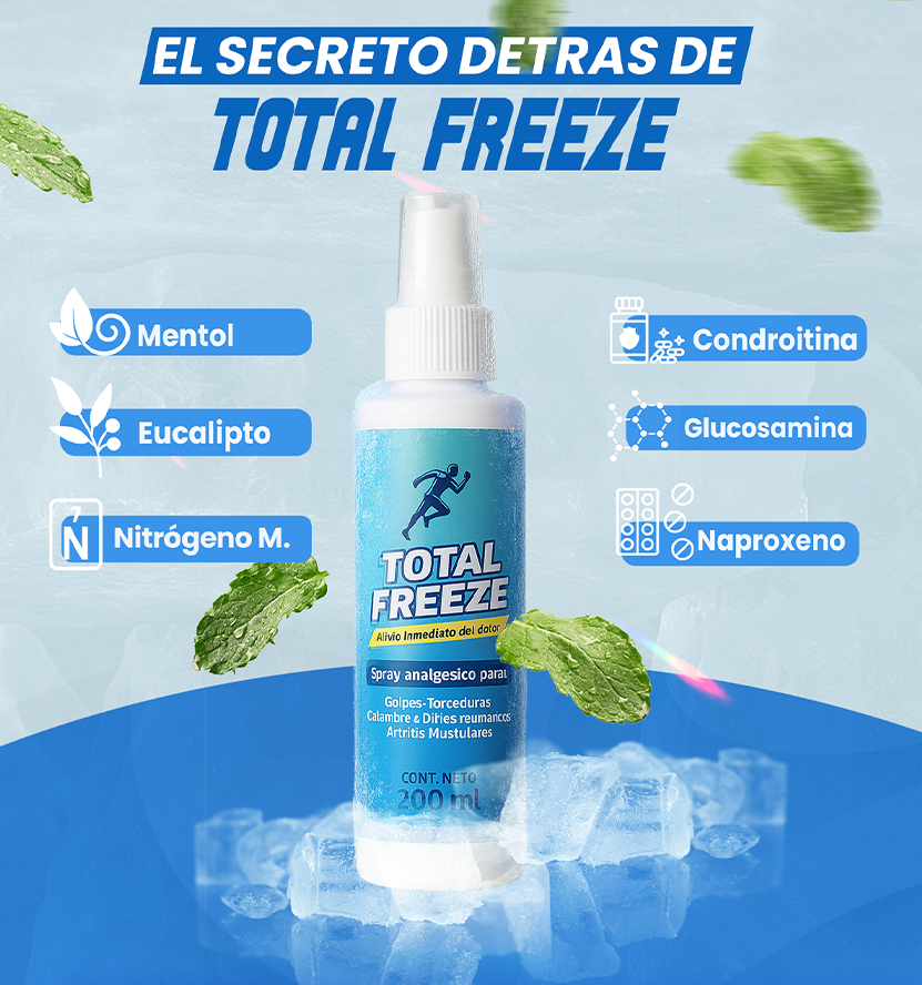 TOTAL FREEZE™- SPRAY ANALGÉSICO DE HIELO LÍQUIDO 100% EFECTIVO