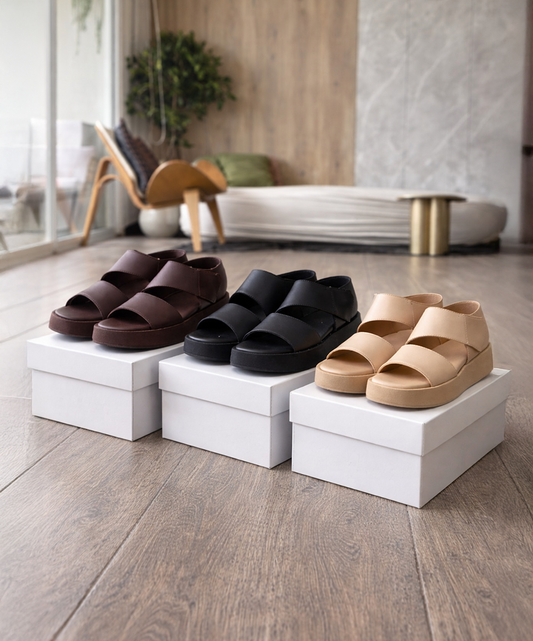 THALIA - Sandalias de plataforma + plantilla acolchada para mujer con broche. (Facebook)