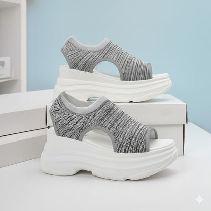 FASHION - Sandalias casuales de color sólido para mujer (Facebook)