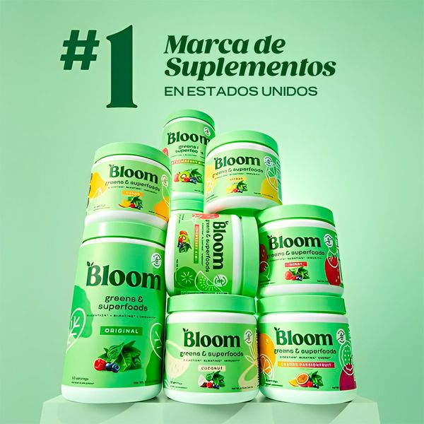 BLOOM NUTRITION - Super Greens en polvo para la salud digestiva, sabor original (150gr)
