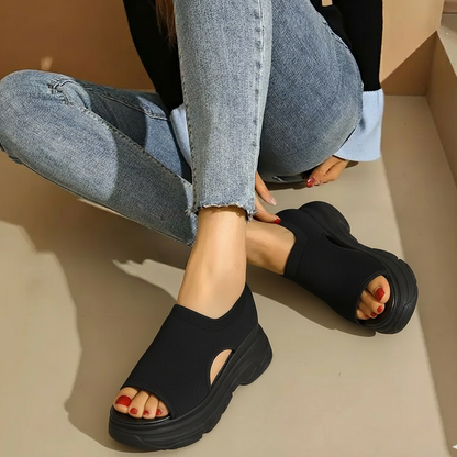 FASHION - Sandalias casuales de color sólido para mujer (Facebook)