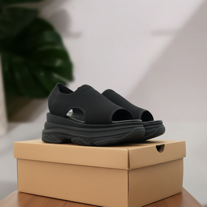 FASHION - Sandalias casuales de color sólido para mujer (Facebook)