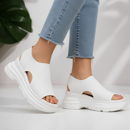 FASHION - Sandalias casuales de color sólido para mujer (Facebook)