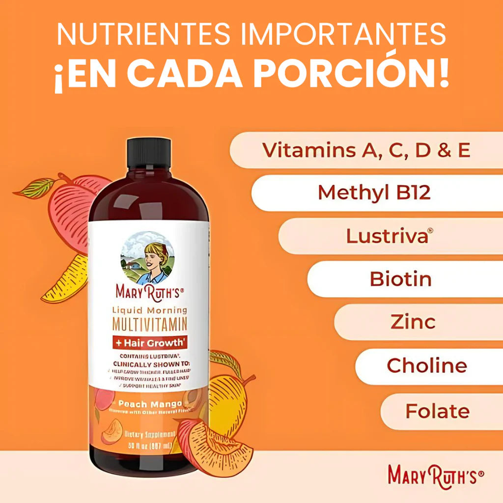 Botella de Multivitamínico y Multimineral Líquido MaryRuth's (200ml)